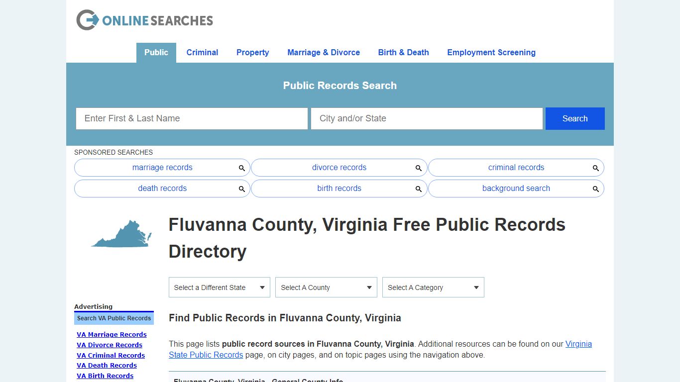 Fluvanna County, Virginia Public Records Directory