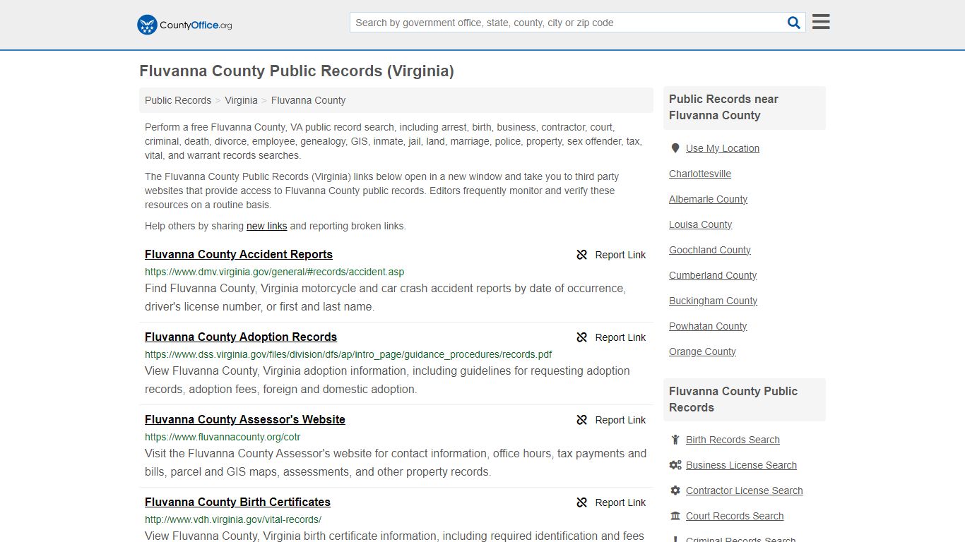 Public Records - Fluvanna County, VA (Business, Criminal, GIS, Property ...