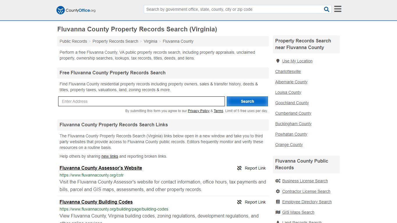 Fluvanna County Property Records Search (Virginia) - County Office