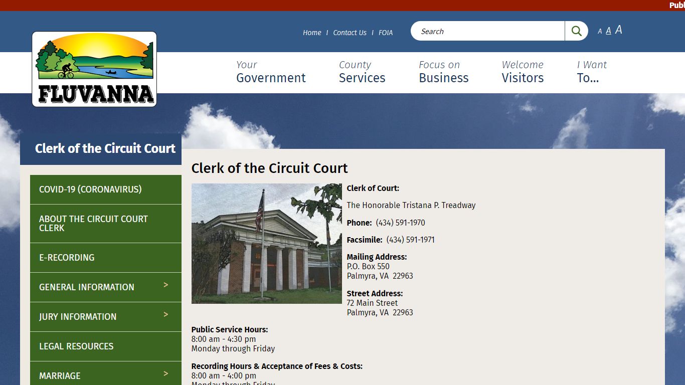 Clerk of the Circuit Court | Fluvanna County Virginia